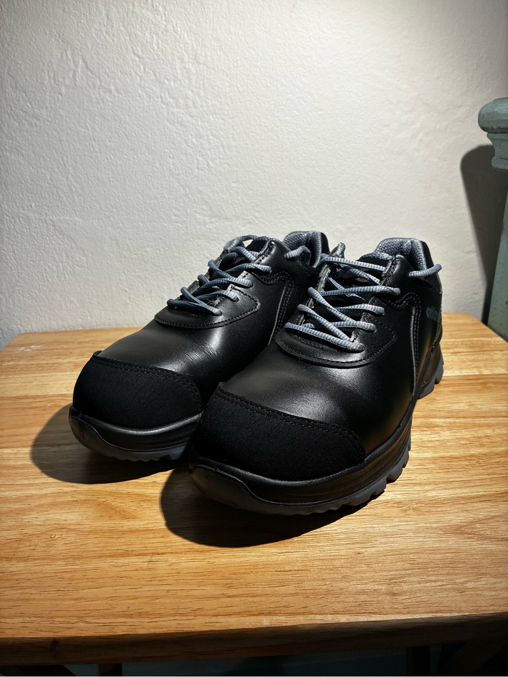 Men's Black Athletic Work Shoes with Gray Accents